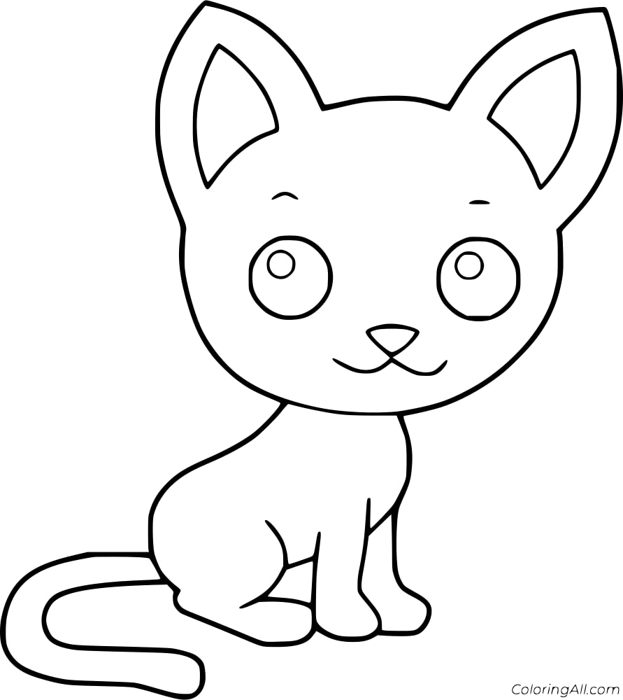 Cartoon Cat Coloring Page