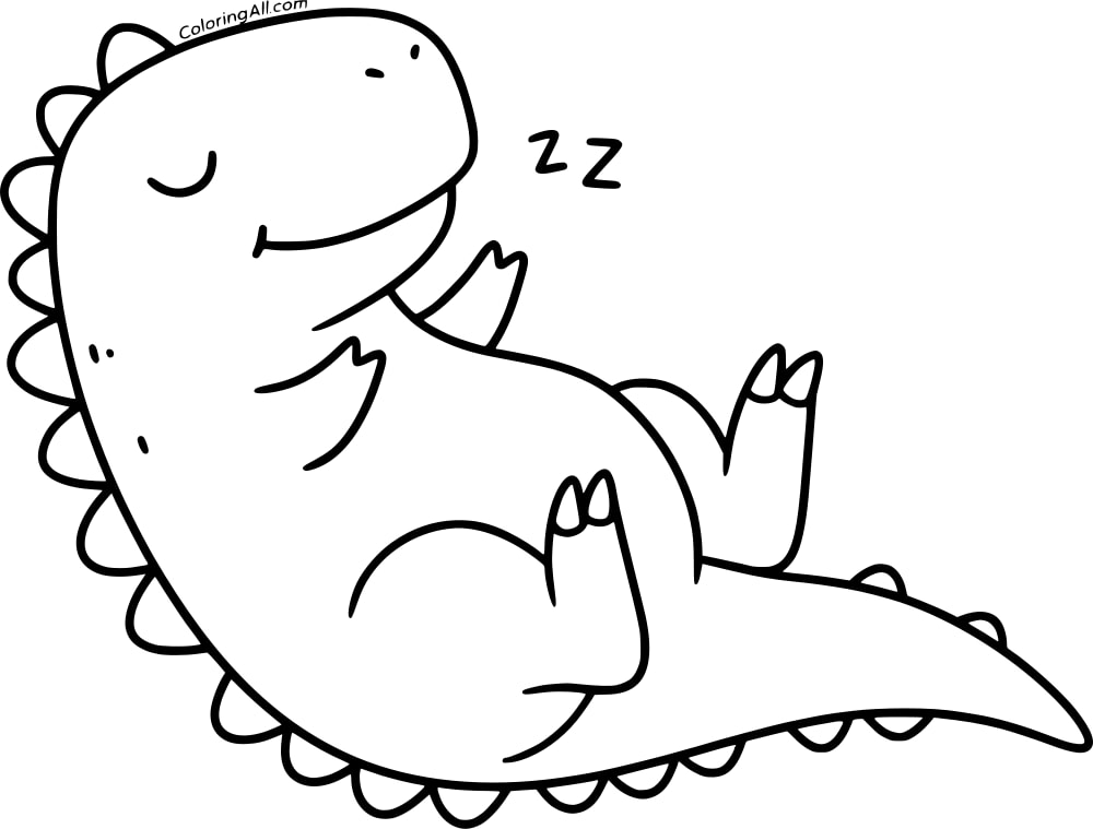 Cute Dinosaur Coloring Page