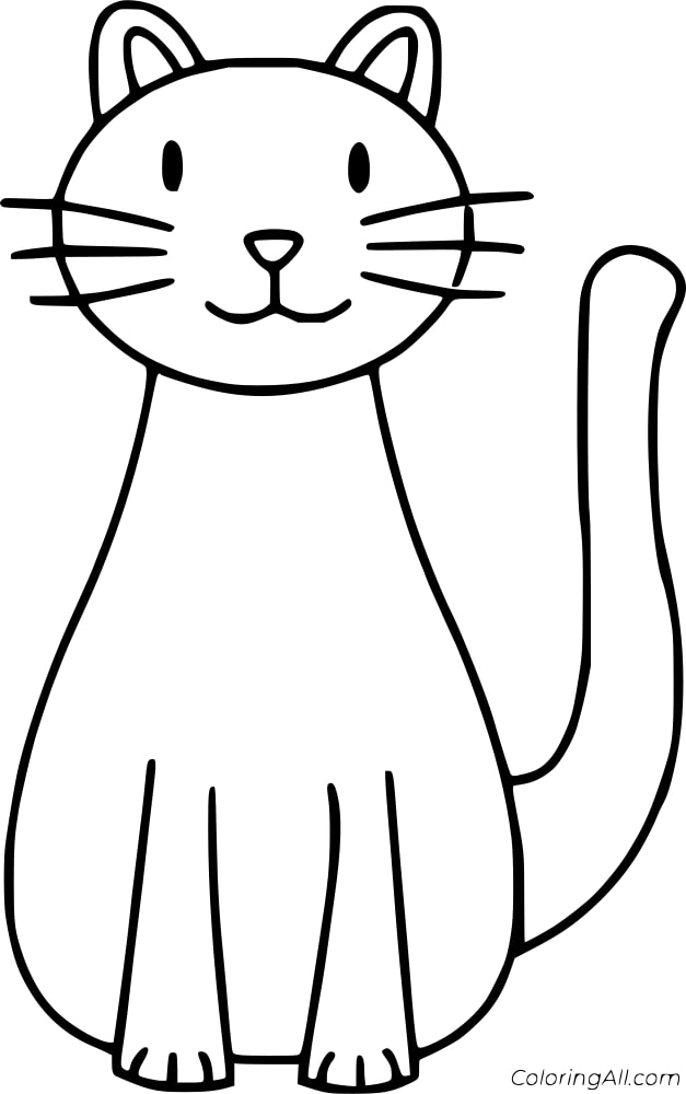 Simple Cat Coloring Page