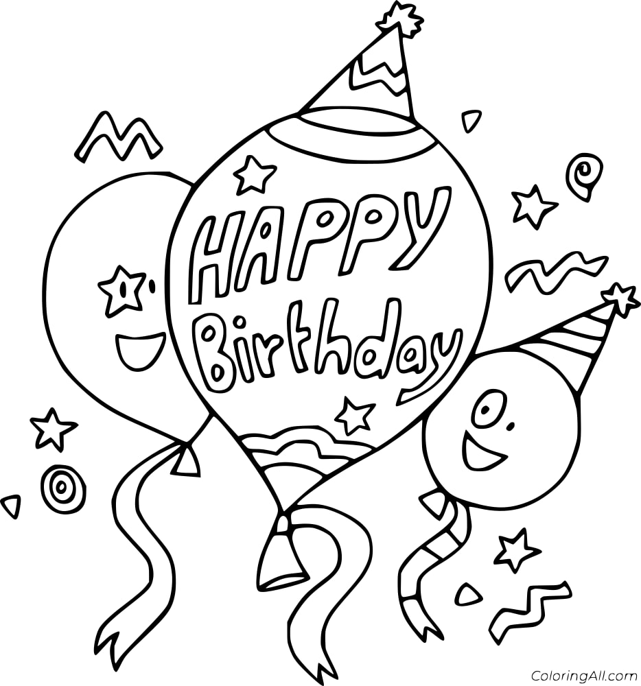 Birthday Balloons in Hats