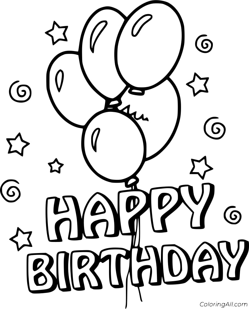Birthday Balloons with Stars