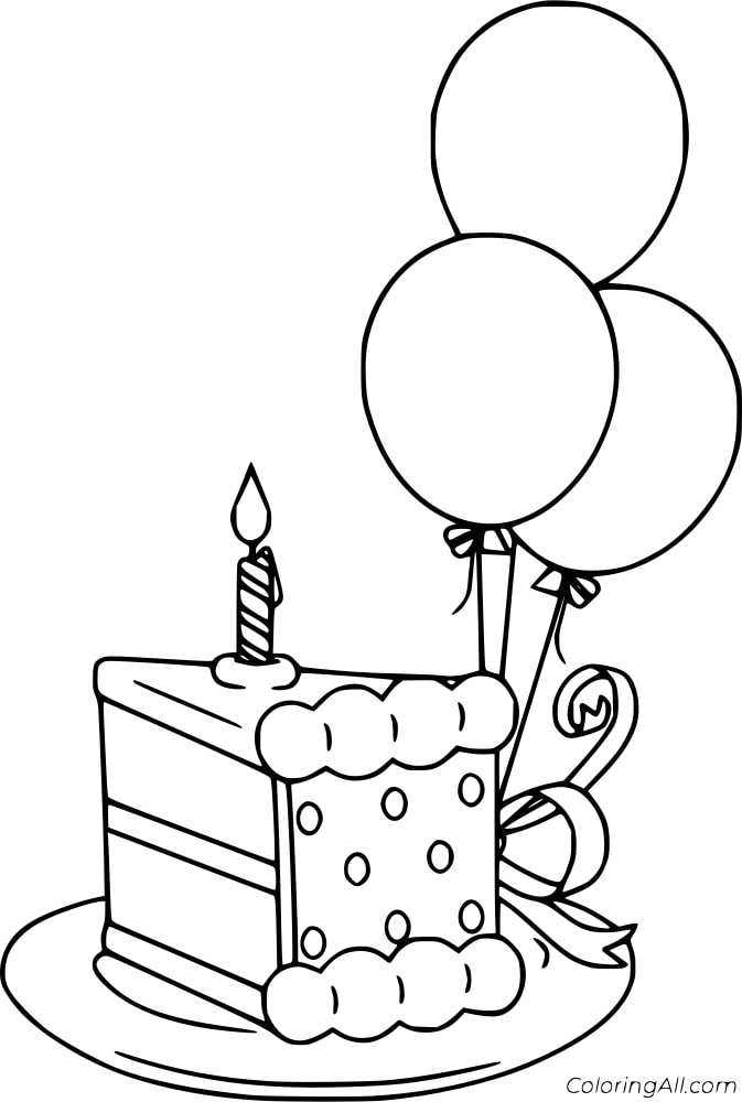 Birthday Cake and Balloons