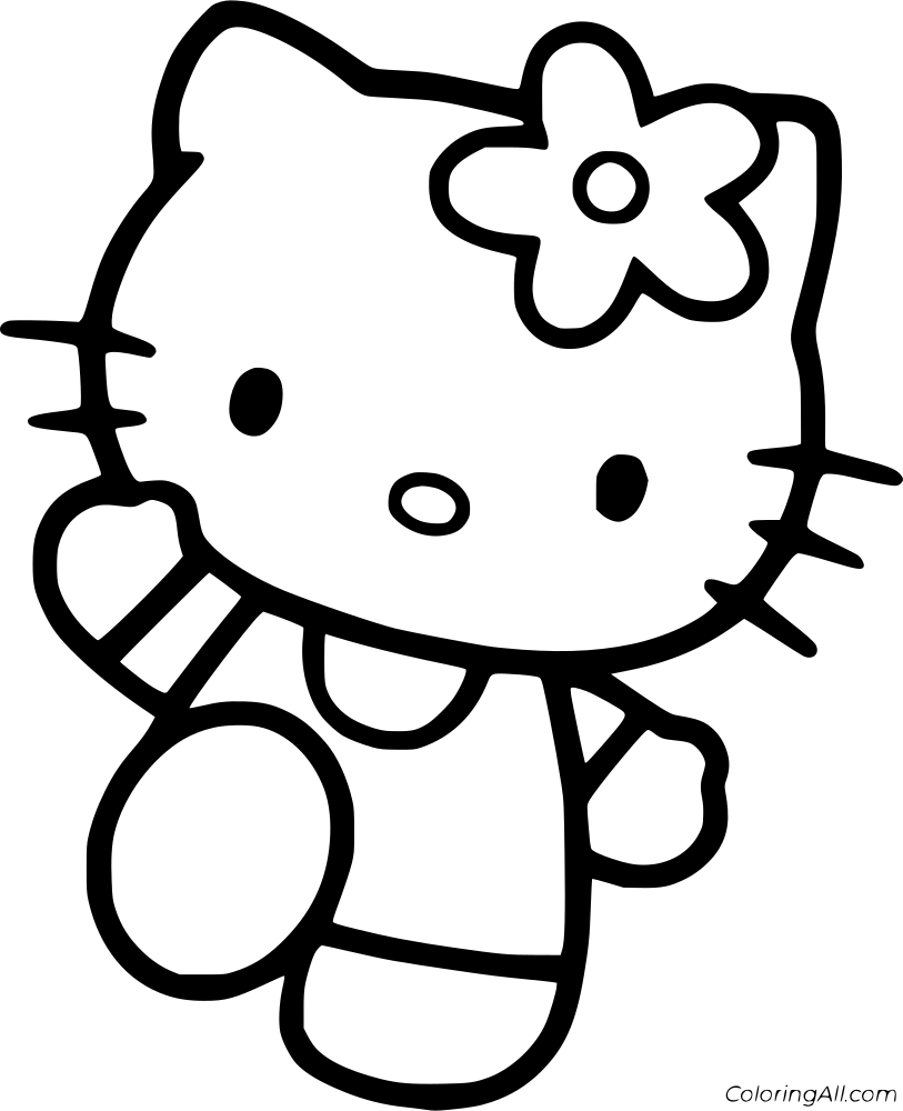 Hello Kitty Coloring Page 4