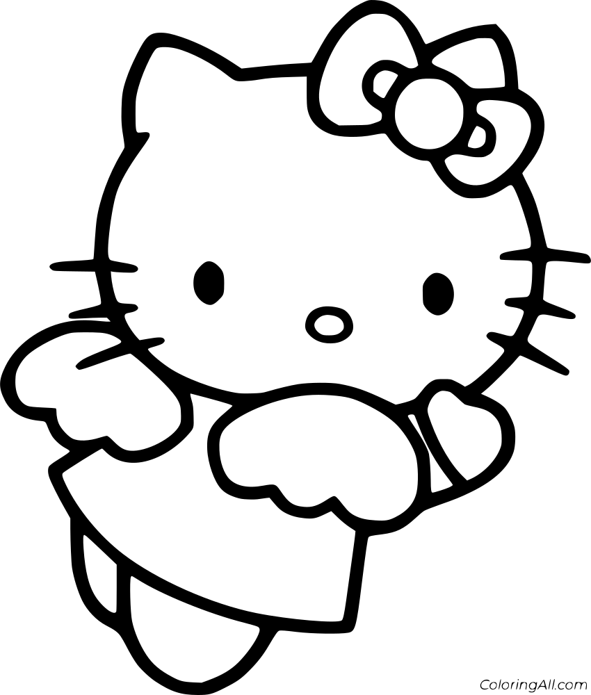 Hello Kitty Coloring Page 5