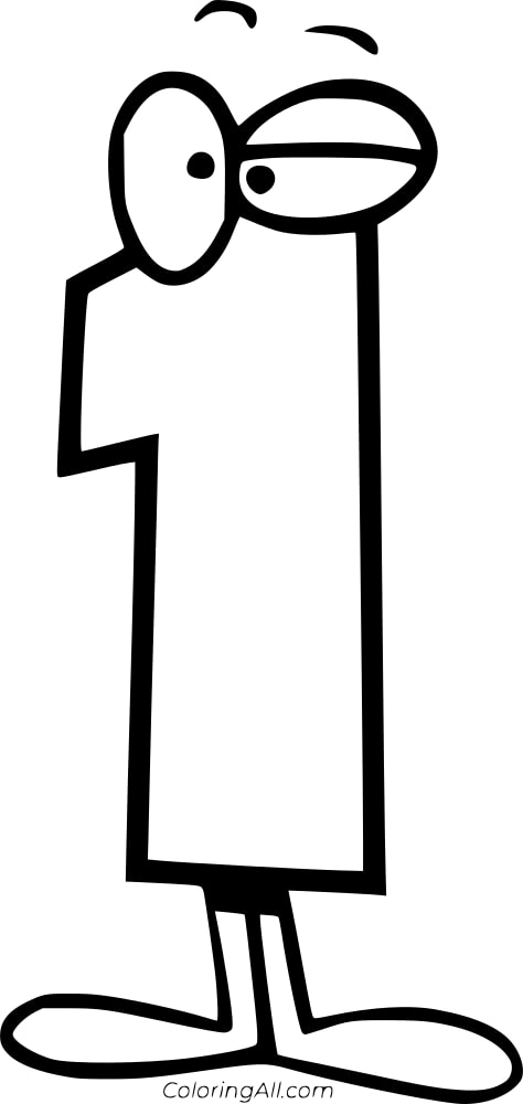 Number One Coloring Page