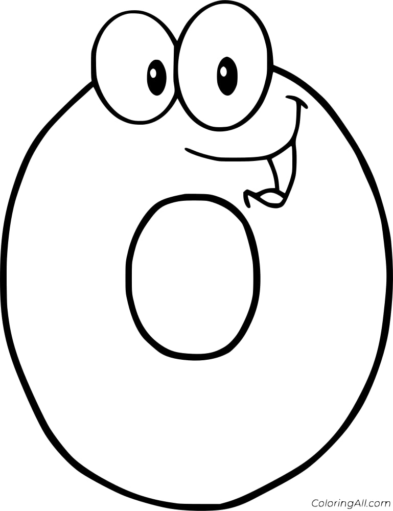 Number Zero Coloring Page