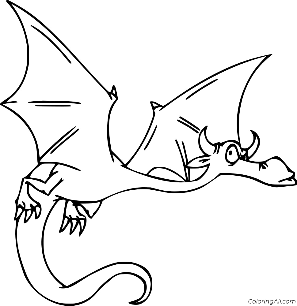 Funny Dragon Coloring Page