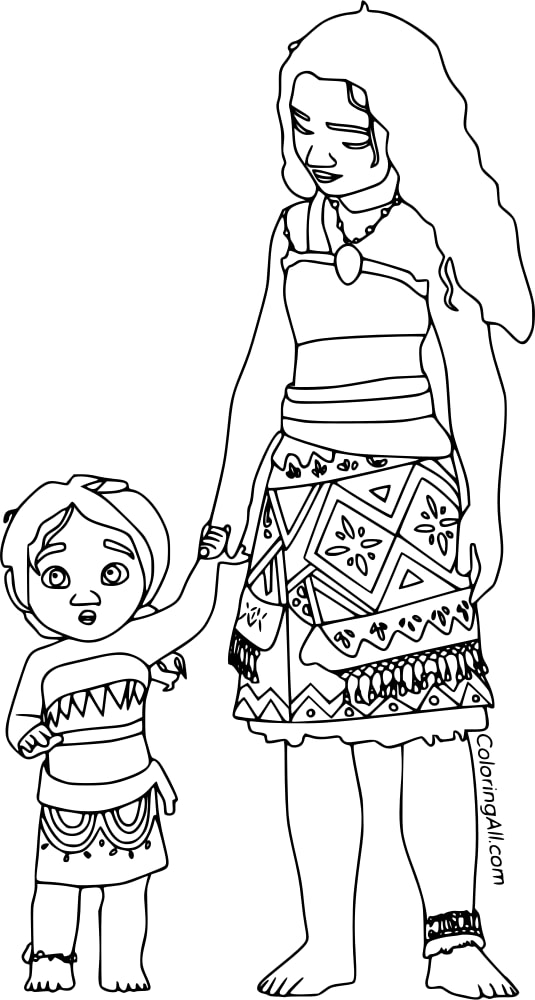 Moana Princess 2 Coloring Page