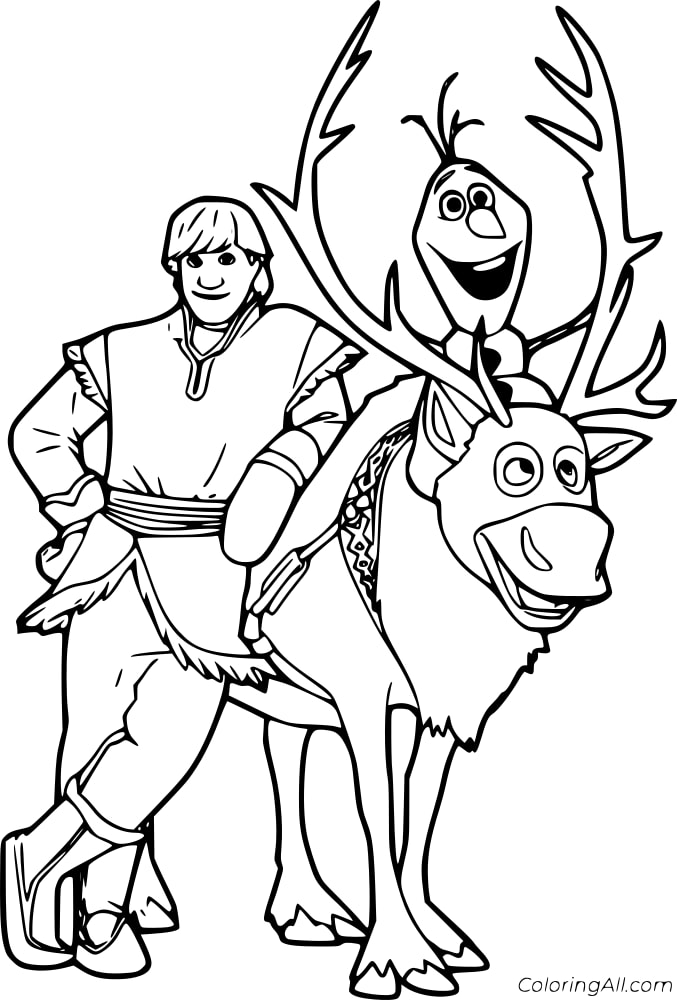 Kristoff and Sven with Olaf