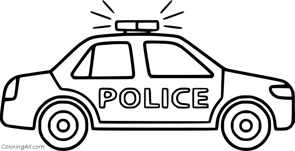 Police Car Coloring Page